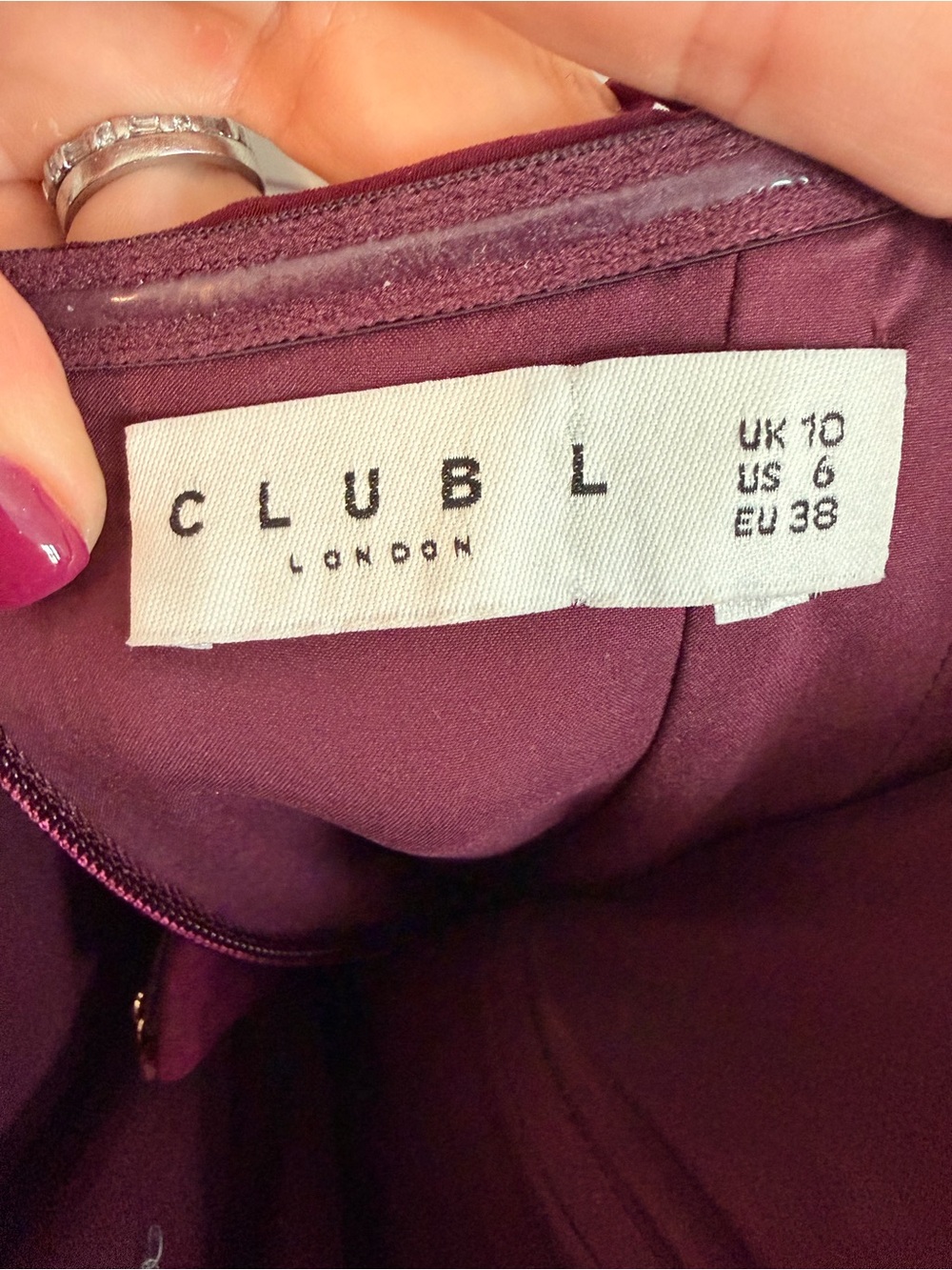 Club L London Set the Bar Strapless Sculpted Bodice Evening Gown in Deep Plum - Picture 5 of 7